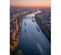 Diamond Painting Big Ben, 5D Diamond Painting Adulte Coucher De Soleil, DIY Activité Manuelle Adulte, 5D Diamant Point de Croix Kits, DIY Peinture Diamant Enfant Kits, Deco Maison, 100x135cm P-7641