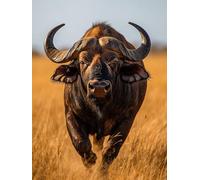 Diamond Painting Bison, 5D Diamond Painting Adulte Grand Format Paysage Kit Broderie Diamant Kit Complet Rond, Peinture Diamant Point de Croix Loisirs Créatifs Adultes, Cadeau Femme 80x120cm R-J658