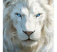 Diamond Painting blanc, Diamond Painting Adulte lion Kits, Canevas Enfant Peinture Diamant, Broderie Diamant Loisirs CréAtifs Adultes Pour Decoration Chambre, IdéAl Cadeau Femme 45x45cm 5-31