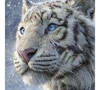 Diamond Painting blanc, Diamond Painting Adulte tigre Kits, Canevas Enfant Peinture Diamant, Broderie Diamant Loisirs CréAtifs Adultes Pour Decoration Chambre, IdéAl Cadeau Femme 45x45cm 5-25