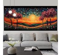 Diamond Painting Bohême Peinture Diamant Adulte Arbre Diamond Painting Grand Format 40x120cm DIY 5d Strass Gemmes Mosaïque Broderie Point de Croix Loisirs Créatif Adultes Décoration Maison z502f