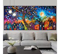 Diamond Painting Bohême Peinture Diamant Adulte Architecture Diamond Painting Grand Format 80x240cm DIY 5d Strass Gemmes Mosaïque Broderie Point de Croix Décoration Salon Murale Maison Cadeau z440f
