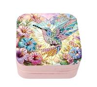 Diamond Painting Boîte à Bijoux DIY Peinture Numero Adulte Coffret à Bijoux Original pour Bagues Boucles d'oreilles Colliers Bracelets pour Femme Fille Boîte de Voyage Cadeau Oiseaux et Fleurs