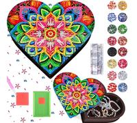Diamond Painting Boîtes à Bijoux, Boîte Bijoux Bois Diamant, Diamant Peinture Boîte à Bijoux en Bois pour Filles, Bricolage Diamond Painting Organisateur, Idee Cadeau Fille 6 7 8 9 10 11 12 Ans