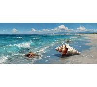 Diamond Painting Bord De La Mer, 5D Diamond Painting Adulte Bleu, DIY Activité Manuelle Adulte, 5D Diamant Point de Croix, Peinture Diamant Enfant Kits, Deco Maison, Cadeau Printemps, 200x100cm A-8106