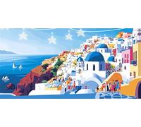 Diamond Painting Bord De La Mer Diamond Painting Adulte Vacances Tableau Diamant Enfant, Strass Cristal Peinture Paintings par Numéros Kit Diamant Point de Croix pour Murale Décor 100x200cm G6-938