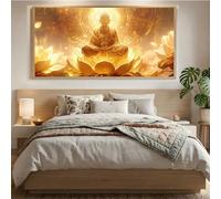 Diamond Painting Bouddha, Canevas Kit Complet Adulte Kit,DIY Diamond Painting Lotus Broderie Diamant,Point de Croix Enfant Débutants Artisanat Kit, 5D Peinture Diamant,Décoration Murale,30x60cm Mq-214