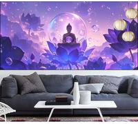 Diamond Painting Bouddha Diamond Painting Enfant Lotus Broderie Diamant Débutant DIY Peinture Diamant Adulte Activité Manuelle Cristal Art Puzzle Perles Point de Croix,Décor Cadeau 90x180cm LT-327