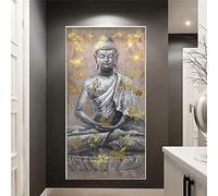 Diamond Painting Bouddha Zen, Peinture Diamant pour Enfants et Adultes,5D Broderie Diamant Grand Format, Diamond Painting Strass Complet,DIY Diamant Painting pour Maison Décoration 50x100cm