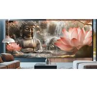 Diamond Painting Bouddhisme zen Diamond Painting Enfant La fleur de lotus Peinture Diamant Adulte,Bricolage Broderie Diamant Kit Complet,Mosaique Crystal Loisirs Créatifs,Cadeau Femme 50x120cm F54