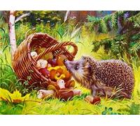Diamond painting,broderie diamant kit complet,canevas kit complet stitch,loisirs créatifs adultes peinture diamant,Debutant Cristal Image Artisanat Maison Décor Hérisson animal Square Drill,30x40cm