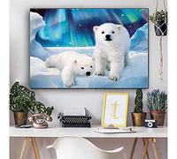 Diamond Painting, Broderie Diamant Kit, ours blanc Peinture Diamant 5D Complet, Peinture Numero Adulte enfant, Diamant Peinture Grand Format DIY Diamond Painting Strass Kits-Square drill,30x40cm