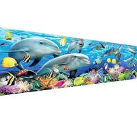 Diamond Painting Broderie Diamant Peinture Kit Grand Format Complet en Perle Diamant a Coller Dauphin sous marin Accessoires Canevas 5D Tableau Enfant Adulte Dessin Decor Murale Chambre 60x180cm J-346