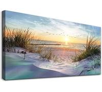 Diamond Painting Broderie Diamant Peinture Kit Grand Format Complet en Perle Diamant a Coller Paysage de plage Accessoires Canevas 5D Tableau Enfant Adulte Dessin Decor Murale Chambre 50x150cm J-76
