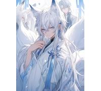 Diamond Painting Broderie, Image de dessin animé de garçon renard, R 30*40cm Diamant Peinture Kit Complet en Perle Diamant a Coller Accessoires Canevas 5d Tableau Adulte Strass Puzzle Dessin Decorati