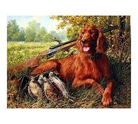 Diamond Painting by Number Kit for Adultes/Enfants Chien de chasse DIY 5D Diamant Peinture Complet cristal broderie point de croix Mosaic toile Art Salon Chambre décoration murale Round drill,30x40cm