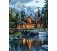 Diamond Painting Cabine Diamond Painting Adulte, Broderie Diamant Paysage Peinture Diamant 5D DIY Strass Broderie Point de Croix Loisirs Créatifs Adultes pour Decoration Murale 90x120 cm -wyl2506J6
