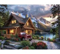 Diamond Painting Cabine Diamond Painting Adulte, Voiture Peinture Diamant pour Adulte Débutants, DIY Artisanat Strass Point de Croix Loisirs Créatifs Adultes, pour Maison Décor Cadeaux 50x70cm H-4336