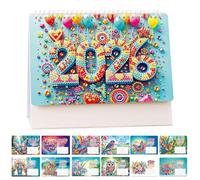 Diamond Painting Calendrier 2026 - Peinture diamant - Calendrier de table 2026 - Peinture diamant - Calendrier de peinture diamant pour travaux manuels, fête, cadeau, décoration de table (A)