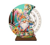 Diamond Painting Calendrier perpétuel rotatif en bois, en forme de lune, calendrier de bureau décoratif vertical, peinture diamant pour chambre à coucher, bureau, salon lutin 1