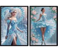 Diamond Painting Carnet De Notes A5 Blanc 2 Pièces Carnet De Voyage Journal Livre Broderie Diamant Carnet De Croquis De Peinture Diamant A5 Bloc-Notes Princesse Ballerine De Ballet
