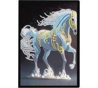 Diamond Painting Carnet De Notes A5 Cheval Blanc Diamant Painting Carnet De Notes Peinture Diamant Strass Cahier Peinture A5 Journal Pour Étudiants Bureau Fournitures Scolaires 50 Feuilles
