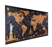 Diamond Painting Carte du monde Diamond Painting Enfant 80 x 40cm, Peinture Diamant Adulte Statue de la liberté, 5D Activité Manuelle Adulte Strass Kit Broderie Toile Peinture Diamant, Cadeau GYL0984