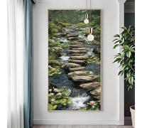 Diamond Painting Cascade Peinture Diamant Adulte Paysage, DIY 5D Broderie Diamant Kit Complet, Bricolage Adulte Carré Strass Broderie Point de Croix Painting Kits pour Decoration Murale 40x80 cm N-0