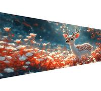 Diamond Painting Cerf Diamond Painting Adulte Fleurs Kit Broderie Enfant Loisirs CréAtifs Adultes Kit,5D Diy Point Croix Paintings,MosaïQue Pour Maison DéCoration Salon,Cadeau Femme 60x120cm Q1-490