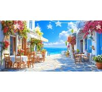 Diamond Painting Chaise Diamant Painting Mer Peinture Diamant Adulte Débutants, 5D Diamond Paintings Kit Complet, Point de Croix Cristal Art Artisanat Kit pour Décoration Murale Maison 40x80cm G6-953
