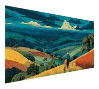 Diamond Painting Champ, DIY Diamond Painting Adulte Paysage, 5D Peinture Diamant Activité Manuelle Adulte, Peinture Diamant Enfant Broderie Point de Croix Kits, Decoration Murale, 110x50cm S-8138