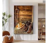 Diamond Painting Chapeau de paille, Bottes diamond-painting Kit Complet, 5d Broderie Diamant Painting Adulte mosaique Loisir Creatif, Peinture Diamant Enfant pour Decoration Murale, 70x90cm 0M-637