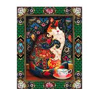 Diamond Painting Chat Broderie Diamant Peinture kit Complet Grand Format Canevas Peinture Numero Adulte Point De Croix Strass Artisanal Pour Maison Bureau Décor Murale Geschenk 40x50cm/16x20in