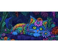 Diamond Painting Chat Couleur Diamond Painting Adulte, Diy Ronds Gem Strass Point De Croix Peinture Sets, Diamant Art Kit Complet Adultes And Enfants, La DéCoration Murale à La Maison 200x100cm T-Z520