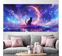 Diamond Painting Chat Diamond Painting Adulte 50x100cm,2026 Nouveau DIY Peinture Diamant Abstrait 5D Full Drill Rhinestone Canvas Broderie Cross Stitch Crystal Art Kit pour Décoration Cadeau O-457G