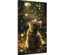 Diamond Painting Chat Diamond Painting Adulte, 5D Peinture Diamant Enfant Canevas Kit Complet Adulte Débutant Ronde Cristal Diamant Art Set pour Décoration Murale Maison 30x50 cm Fantaisie c-725