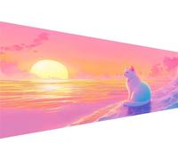 Diamond Painting Chat Diamond Painting Adulte Coucher Soleil Kit Broderie Enfant Loisirs CréAtifs Adultes Kit,5D Diy Point Croix Paintings,MosaïQue Pour Maison DéCoration,Cadeau Femme 80x160cm Q1-445