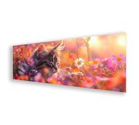 Diamond Painting Chat Diamond Painting Adulte Grand Format 100x300 cm, Peinture Diamant Adulte Fleur Broderie Diamant Kit, DIY 5D Strass Point de Croix Art pour Decoration Murale, Cadeau Femme K0-37