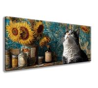 Diamond Painting Chat Diamond Painting Adulte Grand Format 50x100 CM, Peinture Diamant Animaux Broderie Diamant DIY Loisirs Créatifs Adultes Toile Peinture Kit pour Decoration Maison Murale -zzg2508TF