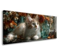 Diamond Painting Chat Diamond Painting Adulte Grand Format 50x100cm, Peinture Diamant Fleurs Broderie Diamant DIY Loisirs Créatifs Adultes Toile Peinture Kit pour Decoration Maison Murale -zzg2508OP