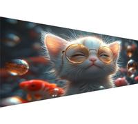 Diamond Painting Chat Diamond Painting Adulte Lunettes Kit Broderie Enfant Loisirs CréAtifs Adultes Kit,5D Diy Point Croix Paintings,MosaïQue Pour Maison DéCoration Salon,Cadeau Femme 50x100cm Q1-491