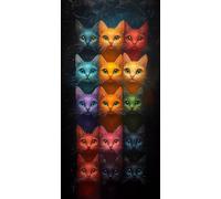 Diamond Painting Chat Kit Diamond Painting Adulte Animal Peinture Diamant Activité Manuelle Adulte Broderie Diamant 5D DIY Full Drill Rond Strass Artisanat Kits pour Murale Décoration 30x60cm I-38846E