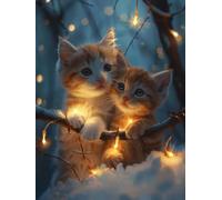 Diamond Painting Chat, Peinture Diamant Mignon Diamond Painting Adulte Grand Format 40 x 55 cm, 5D DIY Broderie Diamant Point de Croix Loisirs Créatifs Adultes pour Decoration Maison -zjn2506M4