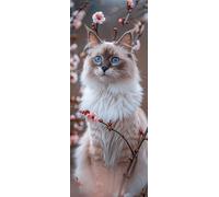 Diamond Painting Chat, Rond Full Drill Peinture Numero Adulte Animal, Kit Broderie Canevas Kit Complet Adulte, Strass Cristal Art Peinture Diamant pour Decoration Maison Cadeau 40 x 100CM Model-19481