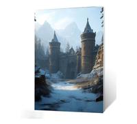 Diamond Painting Château Diamant Painting Pierre 5D DIY Full Drill Broderie Diamant Kit Complet, Diamond Paintings Petit Format pour Adultes Débutants, Activité Manuelle Décoration Noel 30x40cm I0-255