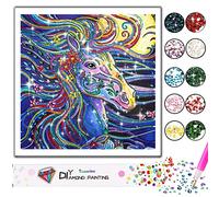 Diamond Painting Cheval - Activité Manuelle Fille 8-12 Ans - Kit Loisirs Créatifs Adultes - Idée Cadeau Femme Ado Fille Anniversaire Noël