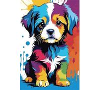 Diamond Painting Chien aquarelle,Kit de Peinture Diamant Complet pour Adultes,5D Square Drill Strass Broderie Diamant,DIY Cristal Point de Croix Diamond Art pour Maison Murale Décor 100x210 cm