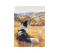 Diamond Painting Chien Diamant Peinture Numero Adulte, Strass Kit Broderie Point de Croix Mouton Activité Manuelle Adulte Toile Peinture 50 x 70 CM pour Tableau Decoration Murale Cadeau Femme 258-0656