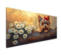 Diamond Painting Chien Diamond Painting Adulte, 5D Peinture Diamant Enfant Canevas Kit Complet Adulte Débutant Ronde Cristal Diamant Art Set pour Décoration Murale Maison 50x120 cm Marguerite c-1334