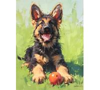 Diamond Painting Chien Diamond Painting Adulte 75x100cm Broderie Diamant Kit Complet Peinture Diamant Chien De Berger Point de Croix Set Débutant Cristal Strass Artisanat Maison Décoration z181-t